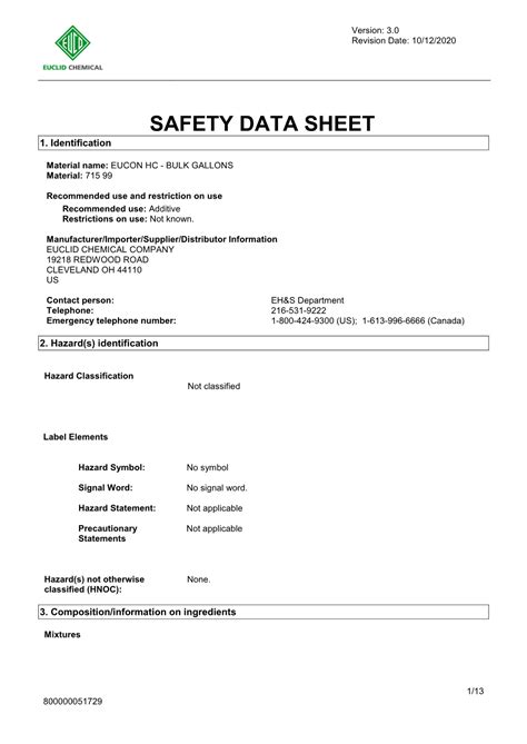 Material Safety Data Sheet Docslib