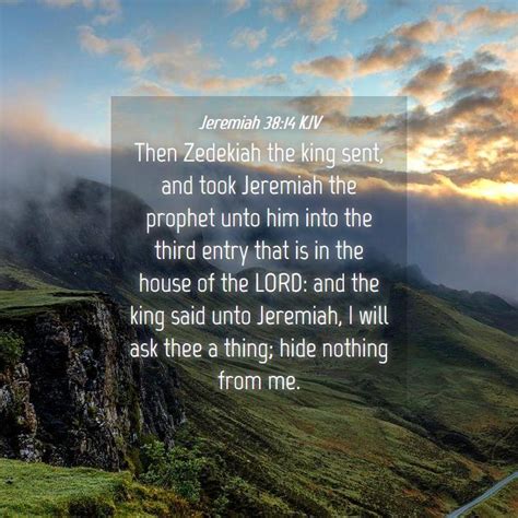 Jeremiah 38 14 KJV Then Zedekiah The King Sent And Took Jeremiah