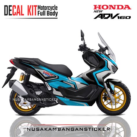 Sticker Motor Adv Hitam Grafis Biru Putih Full Body Nusakambangan