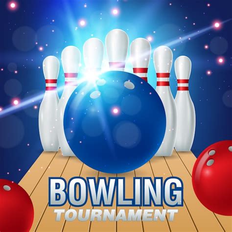 Premium Vector | Bowling tournament poster