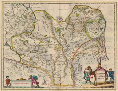 Antique Map Of Tartary By Blaeu W J Sanderus Antique Maps