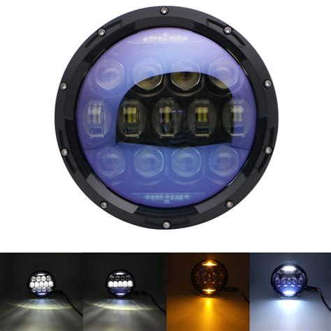 Faros de proyector azul DRL ámbar señal de giro para motocicleta faro