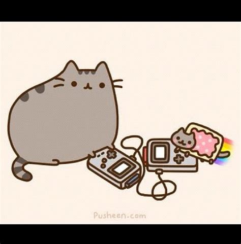 Pusheen the Cat and Nyan Cat playing video games x) | Pusheen, Nyan cat ...