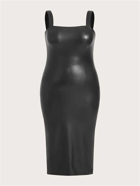 Shein Belle Plus Pu Leather Cami Dress Shein Usa