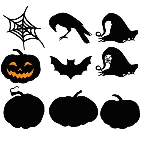 Premium Vector Halloween Decorative Vector Spooky Silhouettes