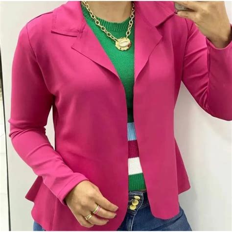 Blazer Neoprene Blazer Feminino Casaco Neoprene Variedades De