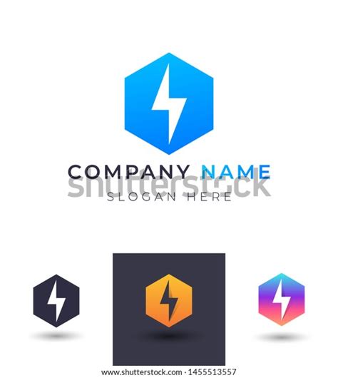 Abstract Bolt Logo Designvector Lightning Storm เวกเตอร์สต็อก ปลอดค่า