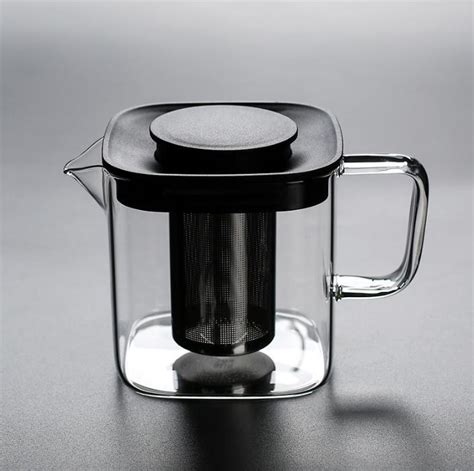 New Design Clear Heat Resistant Glass Teapot Jug With Stainless Steel Infuser Silicone Lid