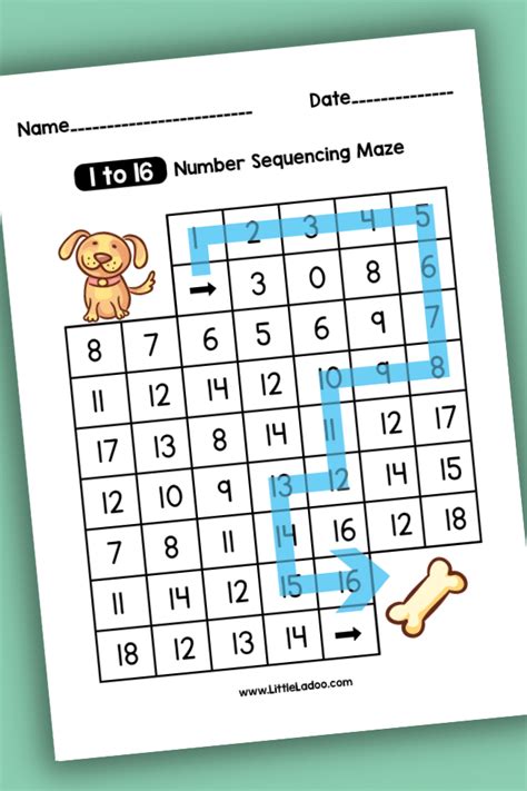 Number Sequencing Maze Free Printable