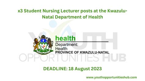 X Student Nursing Lecturer Posts At The Kwazulu Natal Department Of