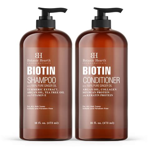 Botanic Hearth Biotin Shampoo And Conditioner Set With Ginger Oil And Keratin For