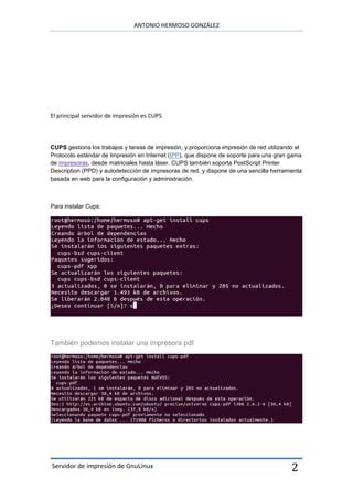 Servidor de impresión de gnu linux PDF