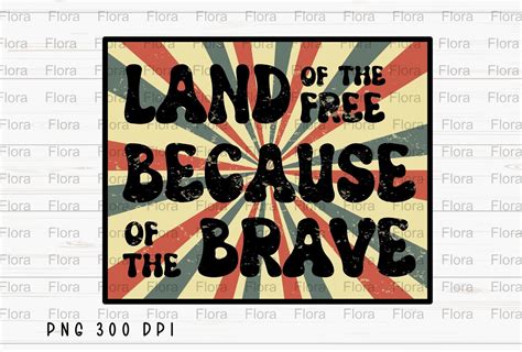 Land of the Free USA Flag 4 of July PNG Graphic by Flora Co Studio ...