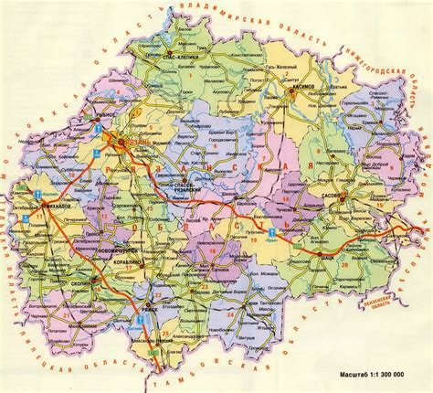 Карта районов Рязанской области. Карта Рязанской области с городами ...