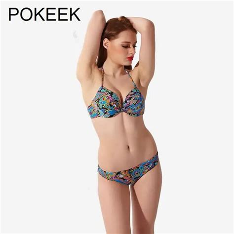 Pokeek New Swimwear Push Up Bikini Women Swimsuit Sexy Bikini Top