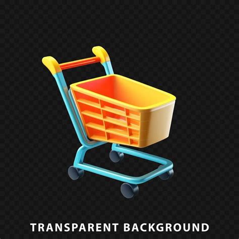 Premium Psd 3d Render Shopping Cart Isolated On Transparent Background