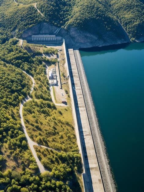 Premium AI Image | aerial view of the water dam