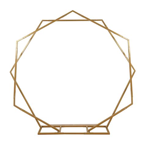 Dual Gold Metal Geometric Shaped Hexagon Heptagon Wedding Arch Event