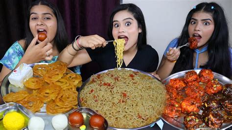 Sweet Vs Spicy Vs Sour Food Eating Challenge Spiciest Momos Maggi Rasgulla Jalebi Gulab