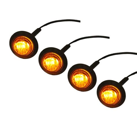 4pack 3 4 Inch Round Led Turn Signal Kit Side Marker Clearance Light Amber Sxs Ebay