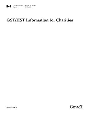 Fillable Online Gst Hst Information For Charities Fax Email Print