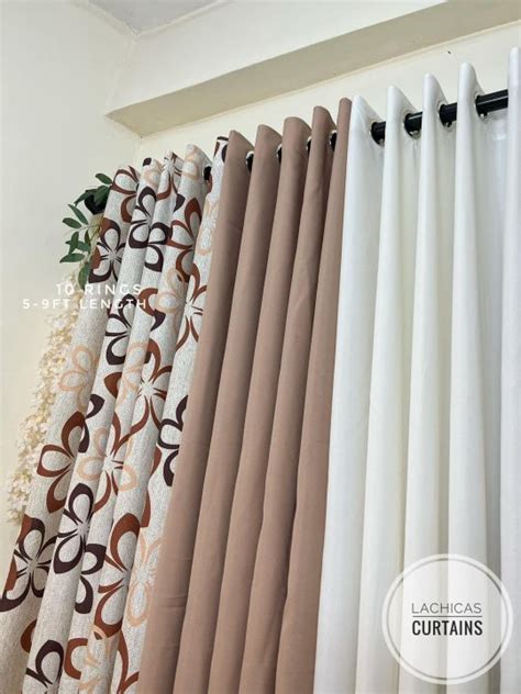 Sold Per Pc Newest Print Medley Brown Mocha Light Beige Modern Nude Home Curtains Rings