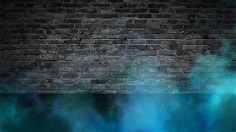 Brick Wall Neon Light Smoke Stock Photo Image Of Interior Pattern