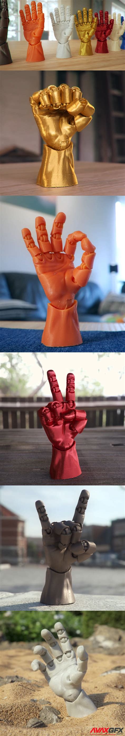 Articulated Poseable Hand 3d Print Model Download 3d Models For Print