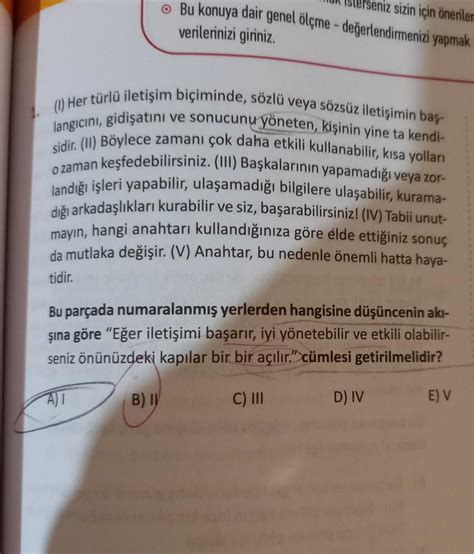 Gen Ler Paragraf C Mle Ekleme Sorusu Nas L Bursa Olur Anlamadim Varm