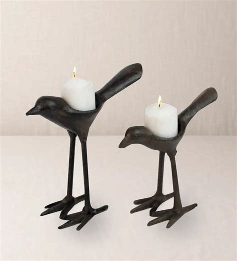 Cast Iron Bird Tealight Holders Set Of 2 Vivaterra In 2023 Cast Iron Candle Holder Iron