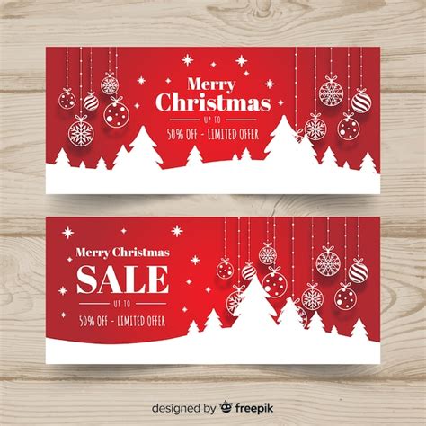 Premium Vector Christmas Sale Banners