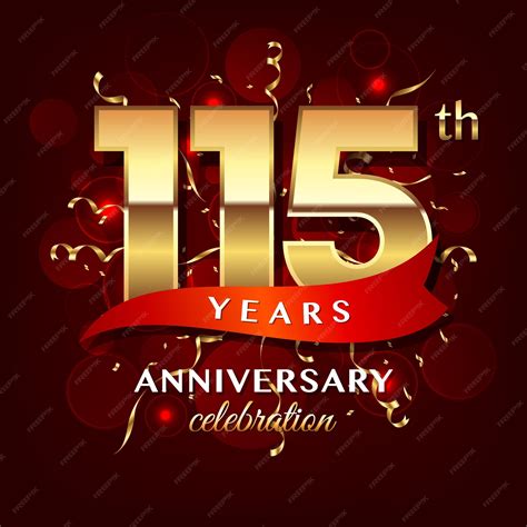 Premium Vector 115th Anniversary Logo Design With Golden Number And