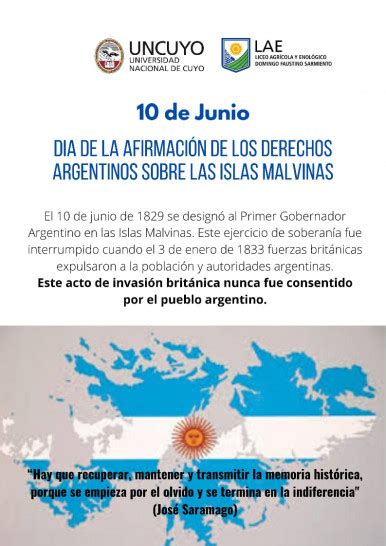 10 De Junio Dia De La AfirmaciÓn De Los Derechos Argentinos Sobre Las