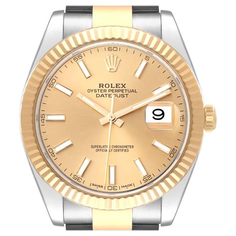 Rolex Datejust 41 Steel Yellow Gold Champagne Dial Mens Watch 126333 For Sale At 1stdibs