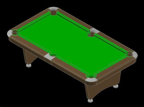 Mesa De Billar En 3d En AutoCAD Descargar CAD 254 36 KB Bibliocad