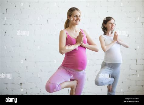 Pregnancy Yoga And Fitness Concept Portrait Of Beautiful Young