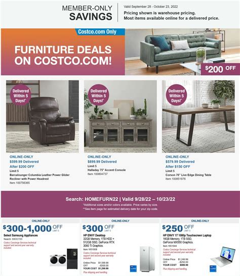 Costco Special Buys and Warehouse Savings from September 28