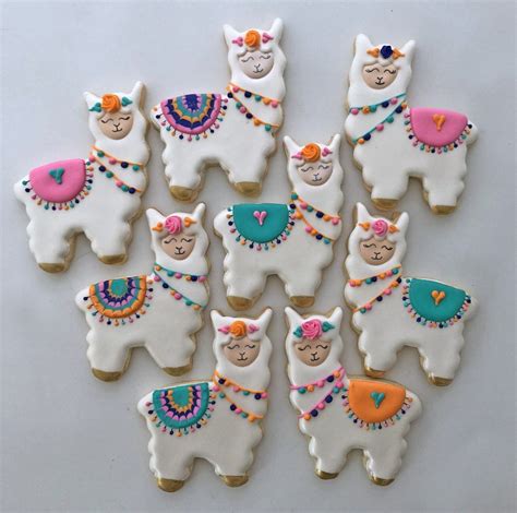 Llama Cookies Sugar Cookies Decorated Birthday Cookies Animal Cookies