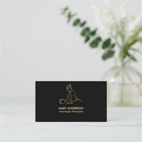 Gold Massage Therapy Masseuse Spa Business Card Zazzle