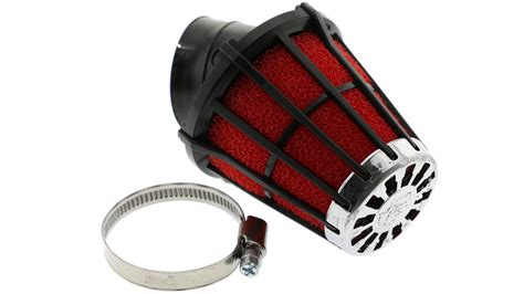 Race Air Filter Malossi E5 Black Red 38mm Connection Long Curved 30