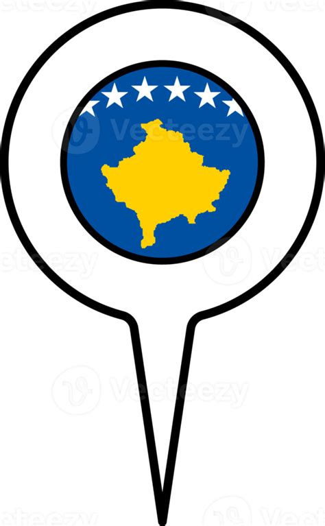 Kosovo flag Map pointer icon. 22796820 PNG