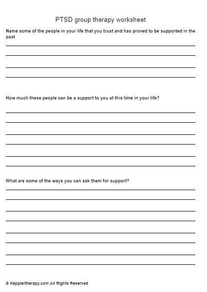 Ptsd Group Therapy Worksheet Happiertherapy Worksheets Library