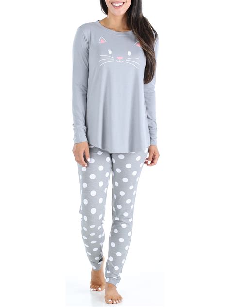 Sleepyheads Women’s Knit Long Sleeve Tunic Top And Leggings Pajama Set