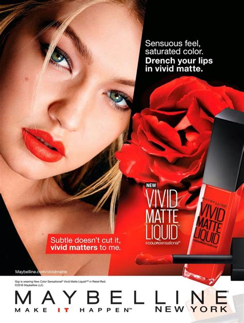 Gigi Hadid Maybelline New York Cosmetics Advertisement