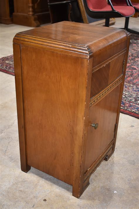 Antique Art Deco Waterfall Style Nightstand End Table Etsy