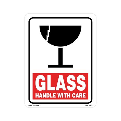 Glass Handle With Care Labels 5 25 Inch X 4 Inch 500 Per Roll Industrial And Scientific