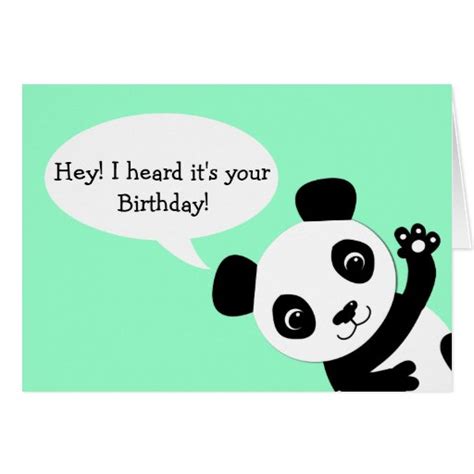 Waving Panda Birthday card | Zazzle