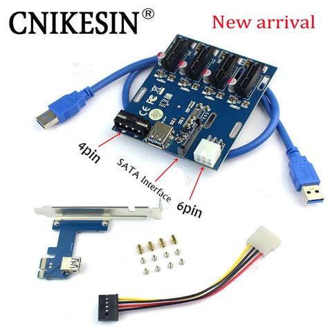 CNKESIN PCI E To PCIE Adapter 1 Turn 4PCI E Slot One To Four USB3 0 USB