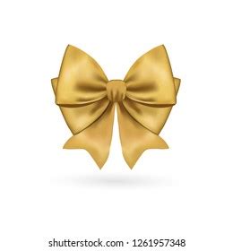 Golden Bow Decoration On White Vector Stock Vector Royalty Free