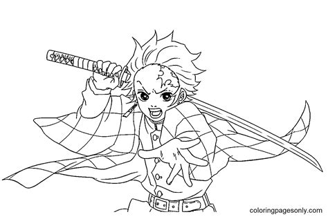 Coloriage Demon Slayer Tanjiro Coloriages gratuits à imprimer